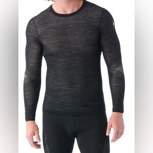 Smart wool Men's Intraknit Thermal Merino Base Layer Crew | black/white | size M